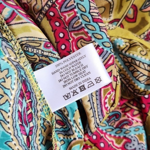 America & Beyond, Summer, Boho V-Neck Colorful Spaghetti Straps Long Maxi Dress - Picture 10 of 10